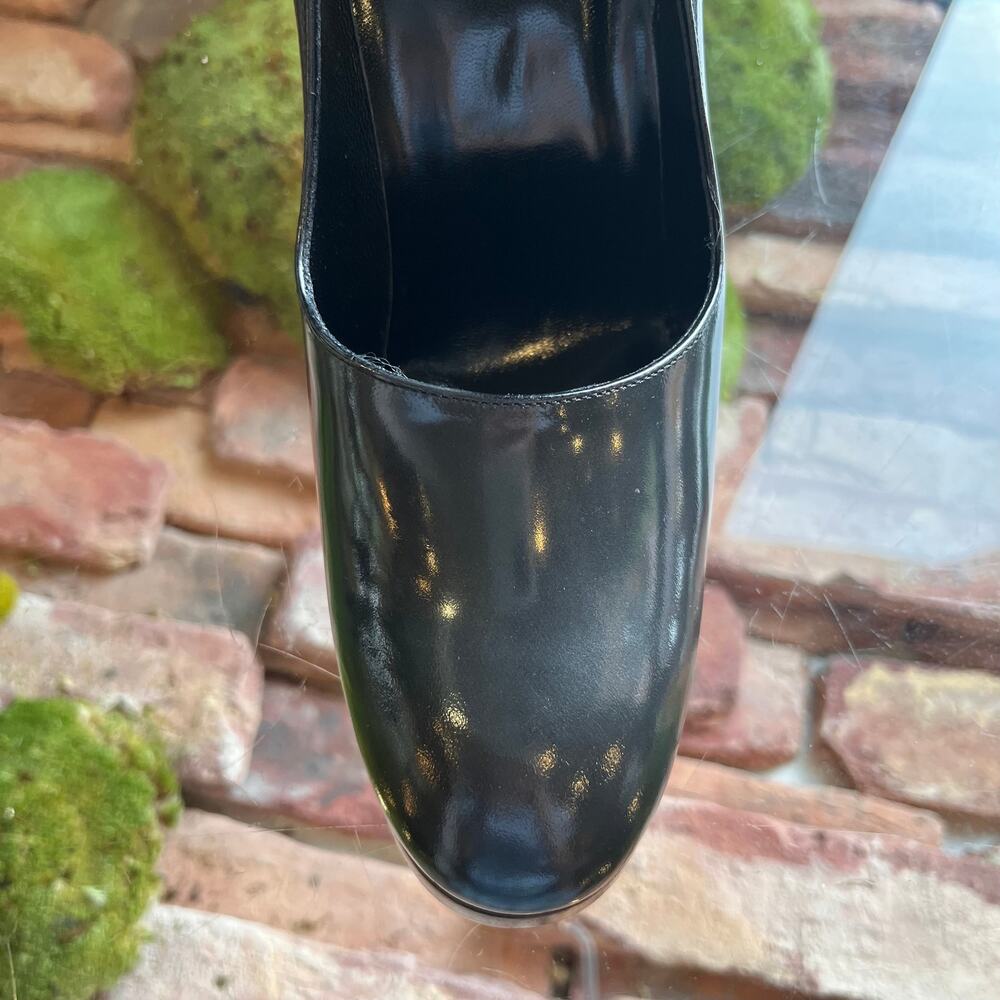 GUCCI Shiny Grey Leather Mule Heels SZ 9 - Picture 8 of 14